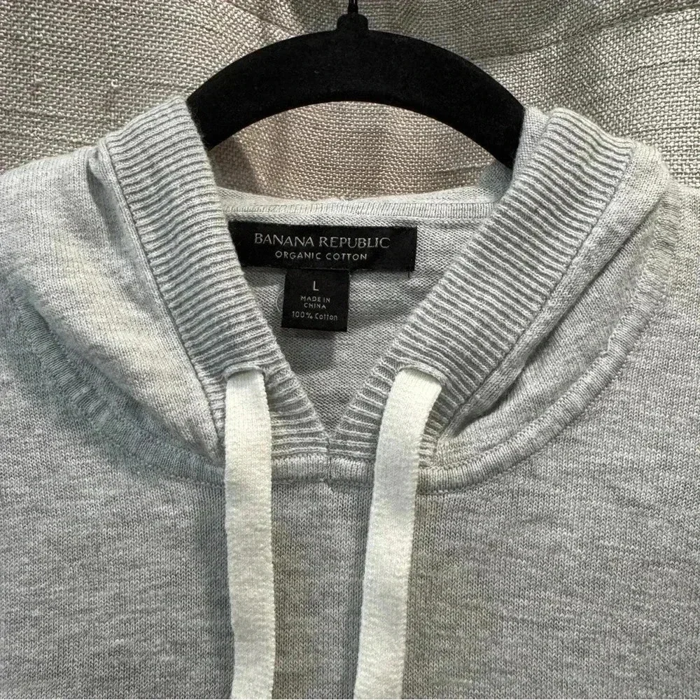 Banana Republic Hoodie Organic Cotton Gray Hoodie Men’s Size Large